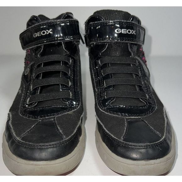 Geox JR Skylin Girl Sequin Happy Heart Sneakers Size 12 - Picture 3 of 7